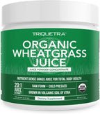 Organic Barley Grass Juice Powder - Cultivado en Suelo Volcánico de Utah - Forma Cruda y Bioactiva, Prensado en Frío y Secado con CO₂ – Sin Gluten, Sin OGM, Vegano - Complementa el Polvo de Jugo de Wheatgrass - 150 g