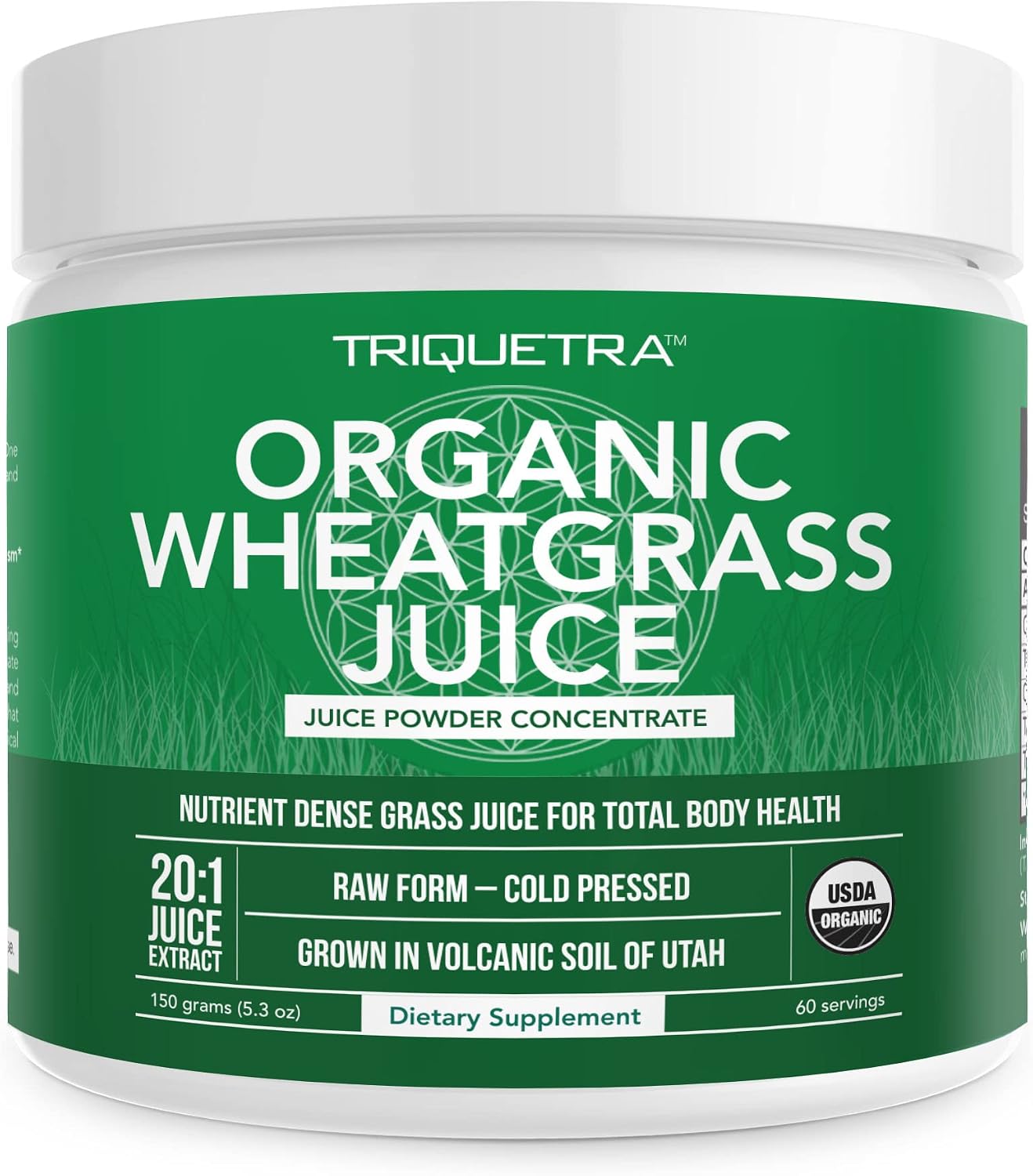 Organic Barley Grass Juice Powder - Cultivado en Suelo Volcánico de Utah - Forma Cruda y Bioactiva, Prensado en Frío y Secado con CO₂ – Sin Gluten, Sin OGM, Vegano - Complementa el Polvo de Jugo de Wheatgrass - 150 g