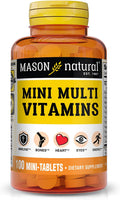 MASON NATURAL Mini Multi Vitaminas - Complejo Multivitamínico Diario (100 comprimidos)