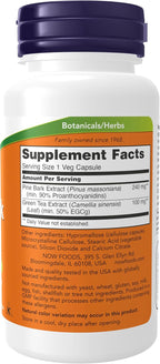 NOW Foods, Extracto de Corteza de Pino 240 mg, 90% OPC, 90 Cápsulas Veganas