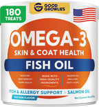 GOODGROWLIES Omega 3 Aceite de Pescado para Perros (180 Snacks Masticables)
