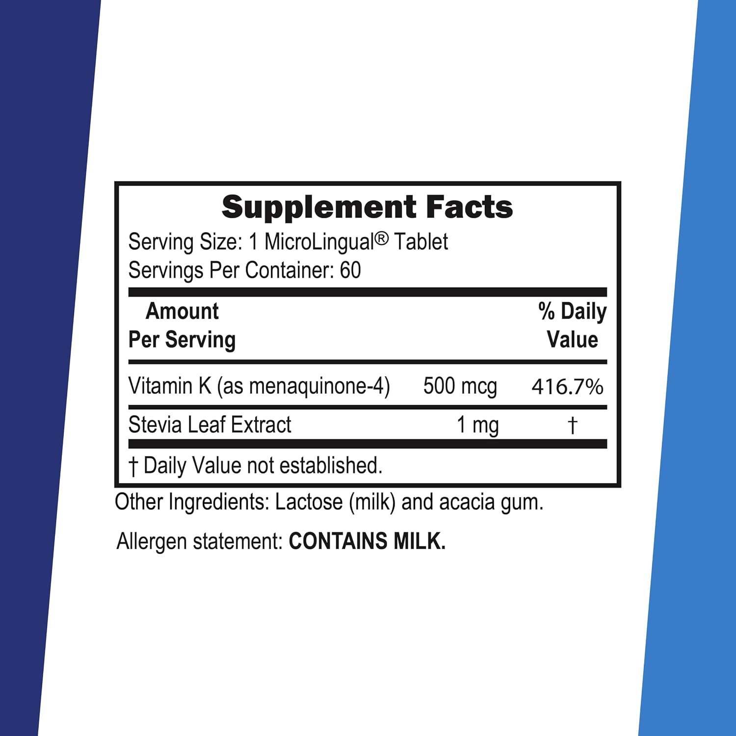 Superior Source Vitamina K2 500 mcg MK-4 - Tabletas sublinguales - 60 unidades