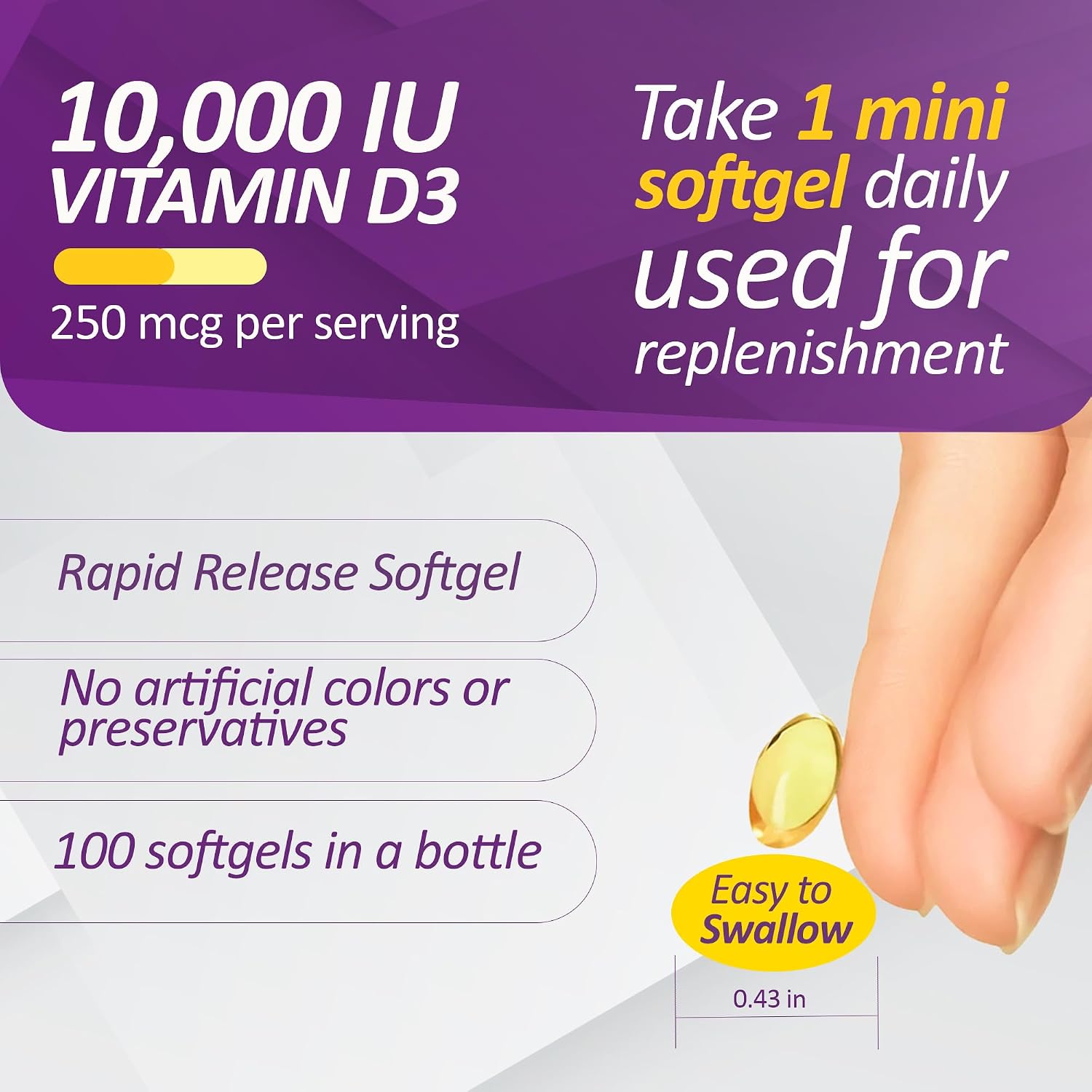Prati Donaduzzi Vitamina D3 10.000 UI (250 mcg) Cápsulas Blandas, 100 Unidades