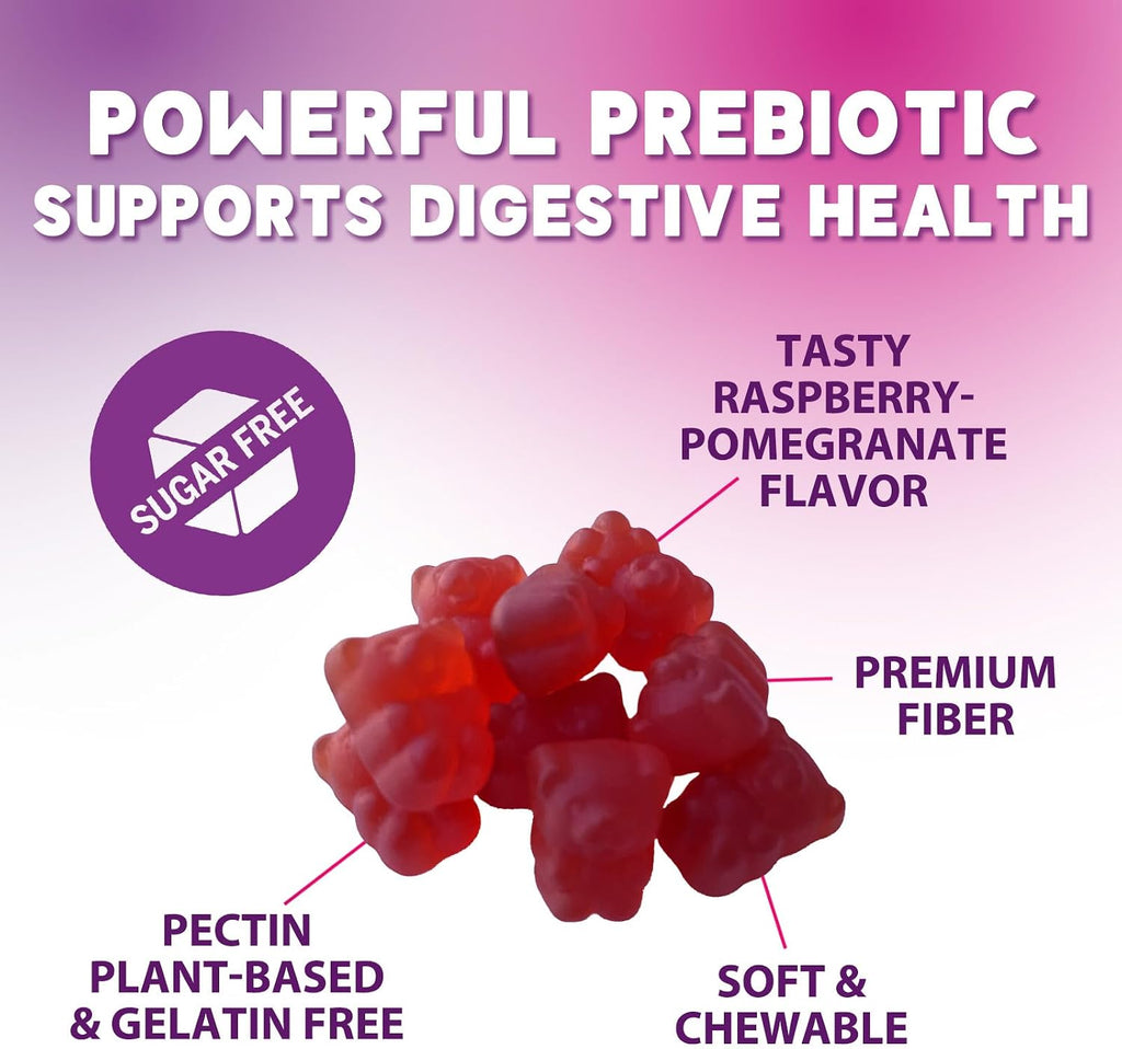 Nature's Nutrition Fiber Gummies – Gomitas de fibra prebiótica sin azúcar, 4g por porción, 60 gomitas