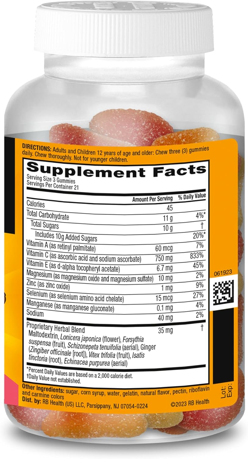 Airborne 750mg Vitamina C Gominolas - 126 Gominolas, Sabor Frutas Variadas