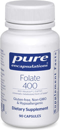 Pure Encapsulations Folate 400 | Metafolin L-5-MTHF | 90 Cápsulas