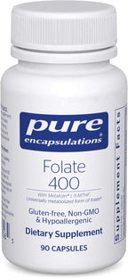 Pure Encapsulations Folate 400 | Metafolin L-5-MTHF | 90 Cápsulas