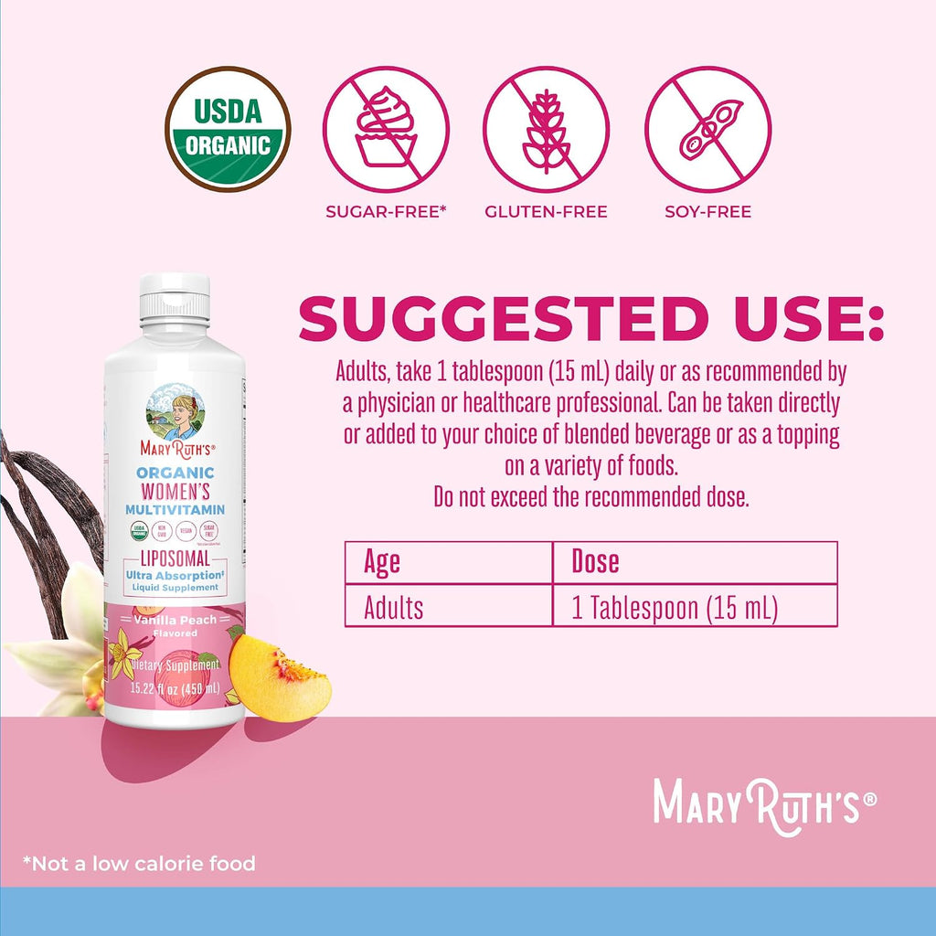 MaryRuth’s Organic Women’s Multivitamin Liposomal - Multivitamínico Líquido para Mujeres