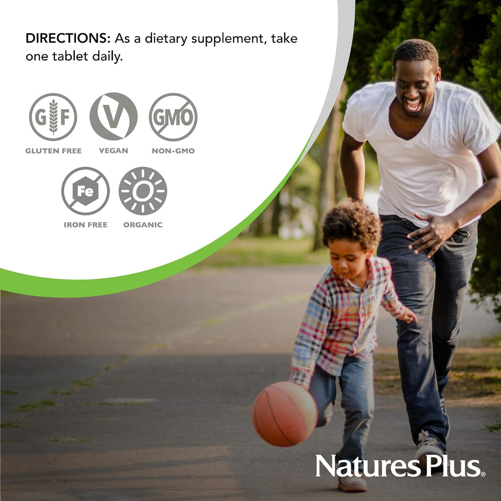 NaturesPlus Source of Life Garden Men's Once Daily Multivitamin - 30 Comprimidos - Multivitamínico Orgánico para Hombres