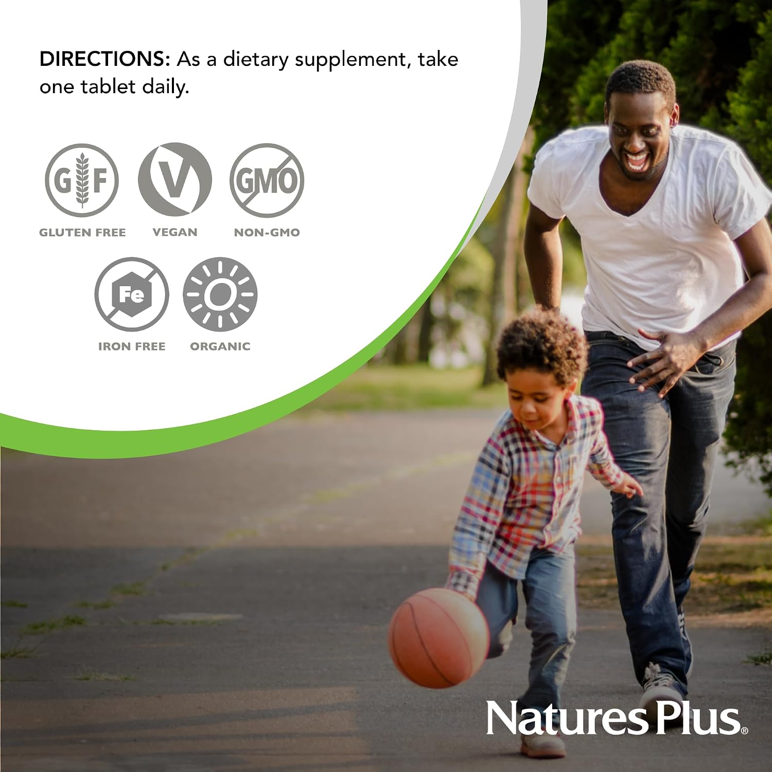 NaturesPlus Source of Life Garden Men's Once Daily Multivitamin - 30 Comprimidos - Multivitamínico Orgánico para Hombres