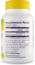 Healthy Origins Vitamina D3 10.000 UI (250 mcg), 120 Cápsulas Blandas