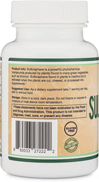 Sulforaphane Supplement - 20 mg de Sulforafano por Porción (120 Cápsulas) Extracto de Brócoli, Vegano - Double Wood
