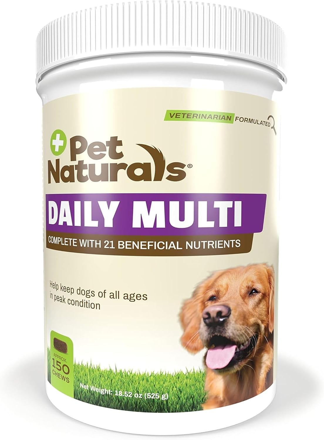 Pet Naturals Multivitamínico Diario para Perros - 21 Nutrientes Esenciales, Ácidos Grasos y Antioxidantes - 150 Comprimidos Blandos Sabor Vegetal