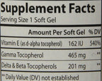 Carlson Labs Gamma E-Gems, Gamma Tocoferol, 465mg, 60 Cápsulas Blandas