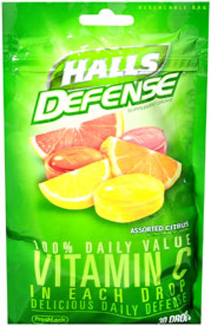 Halls Defense Vitamina C Sabor Cítricos Variados - 30 Pastillas