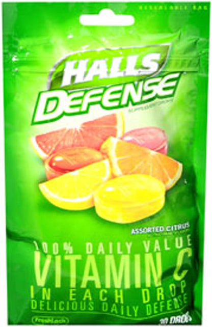 Halls Defense Vitamina C Sabor Cítricos Variados - 30 Pastillas – Image 2