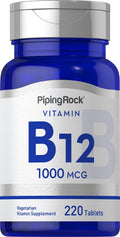 Vitamina B12 1000 mcg - 220 Comprimidos Vegetarianos | Piping Rock