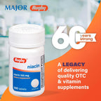 Rugby Niacina 100mg - 100 Tabletas con Calcio
