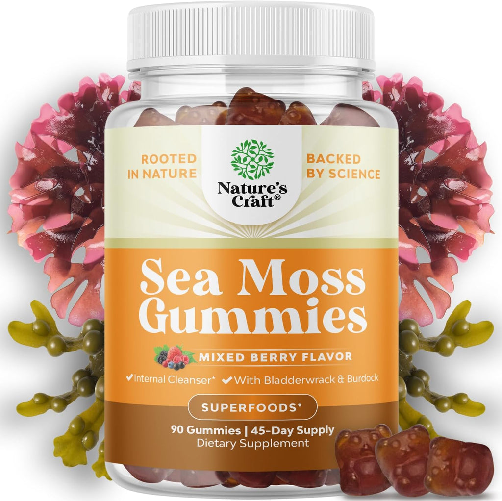 Natures Craft Gominolas de Irish Sea Moss - 90 Unidades