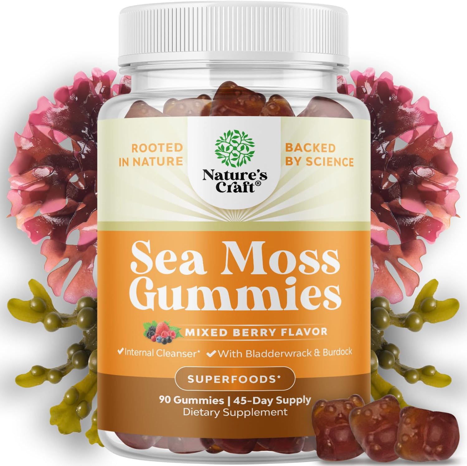 Natures Craft Gominolas de Irish Sea Moss - 90 Unidades
