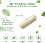 VPKIN Cápsulas de Musgo Marino Orgánico con Fucus, Raíz de Bardana y Extracto de Pimienta Negra - 2000mg por Ración - 120 Cápsulas
