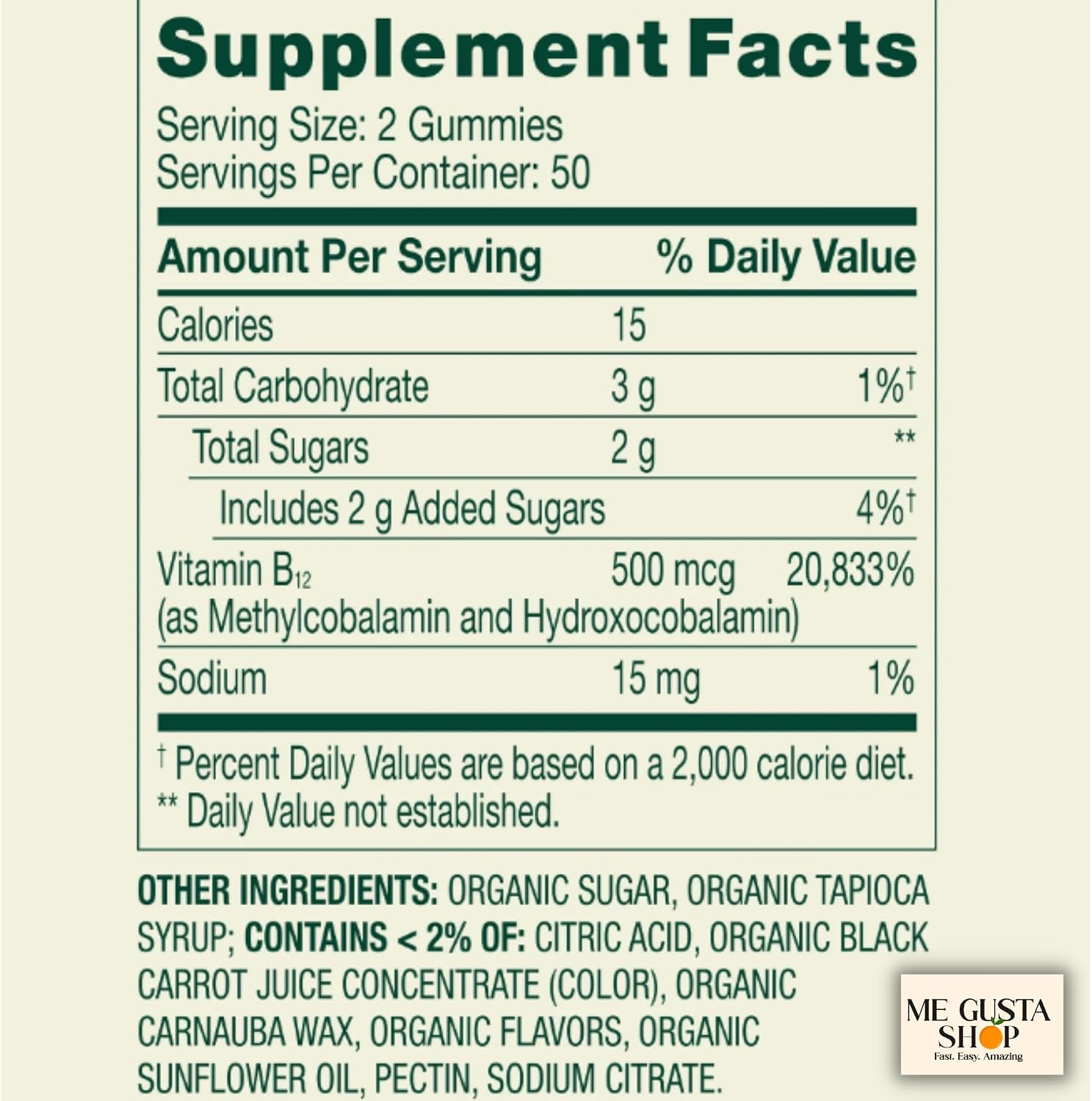 Spring Valley Vitamina B12 500 mcg Gomitas Sabor Frambuesa - 100 unidades