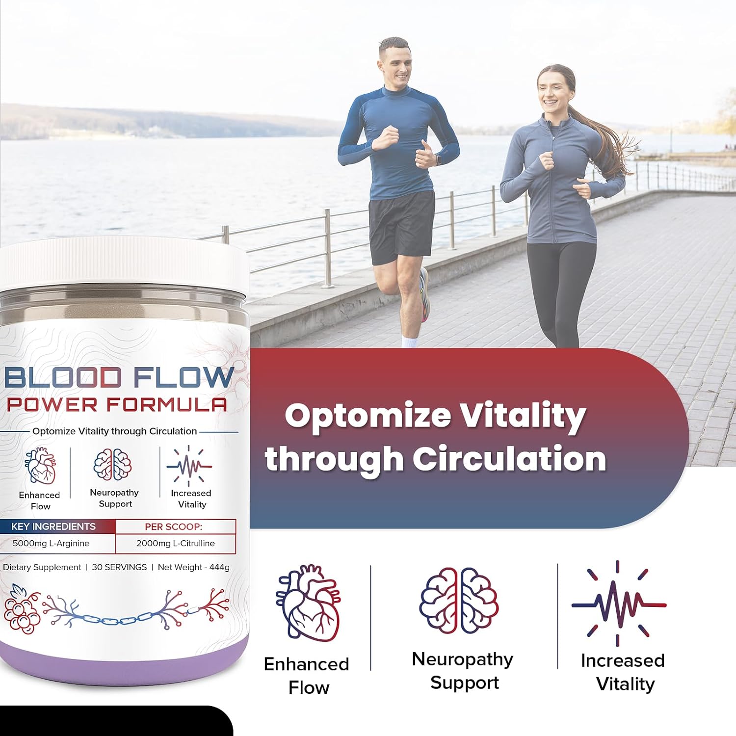 The Blood Flow Power Formula Neuropathy Drink Powder – 444g (30 dosis)