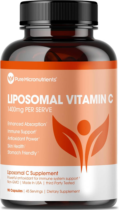 Pure Micronutrients Vitamina C Liposomal - 1400 mg por dosis - 90 Cápsulas – Image 1