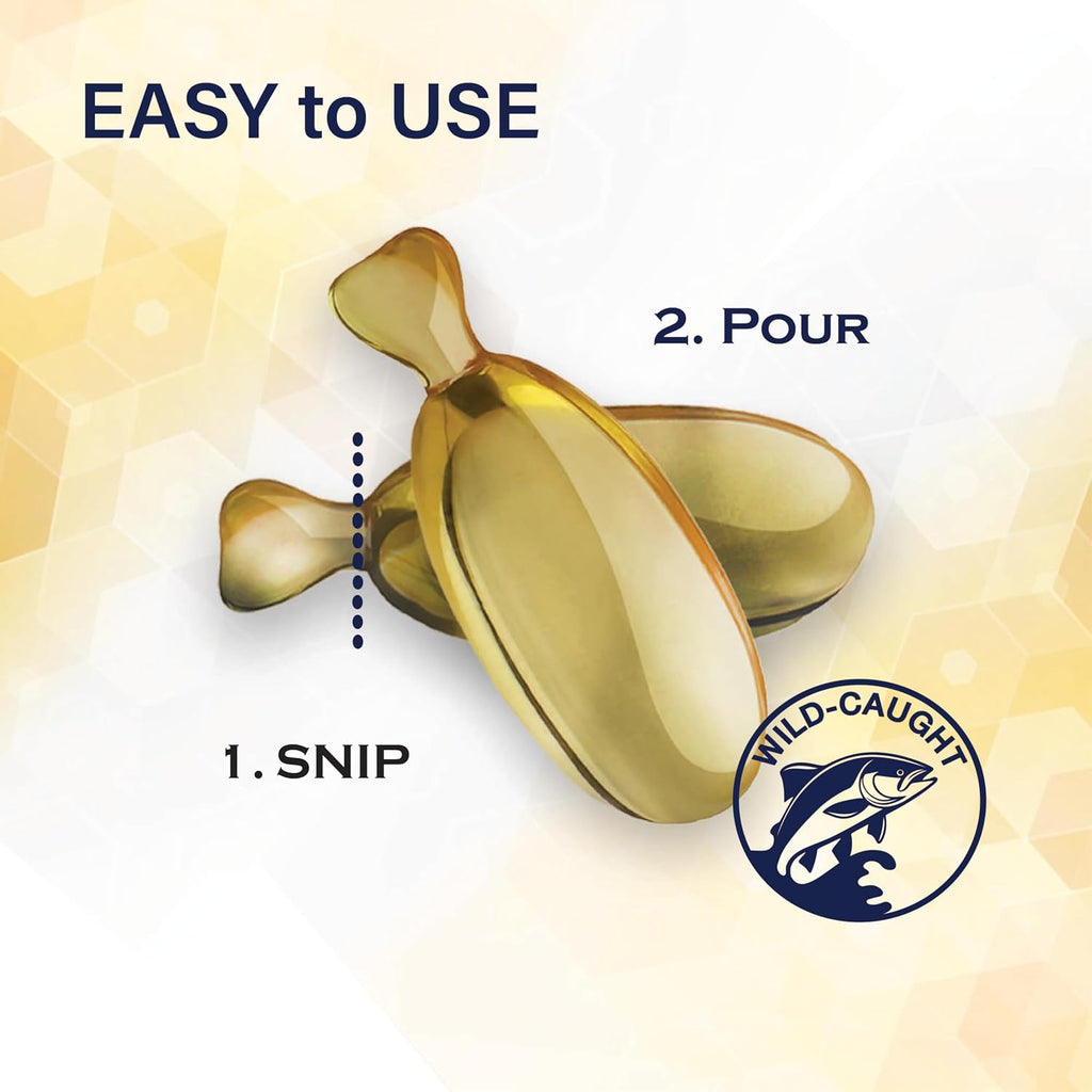 Omega Caps HP Snip Tips – Aceite de Pescado para Perros Medianos y Grandes – 60 Cápsulas