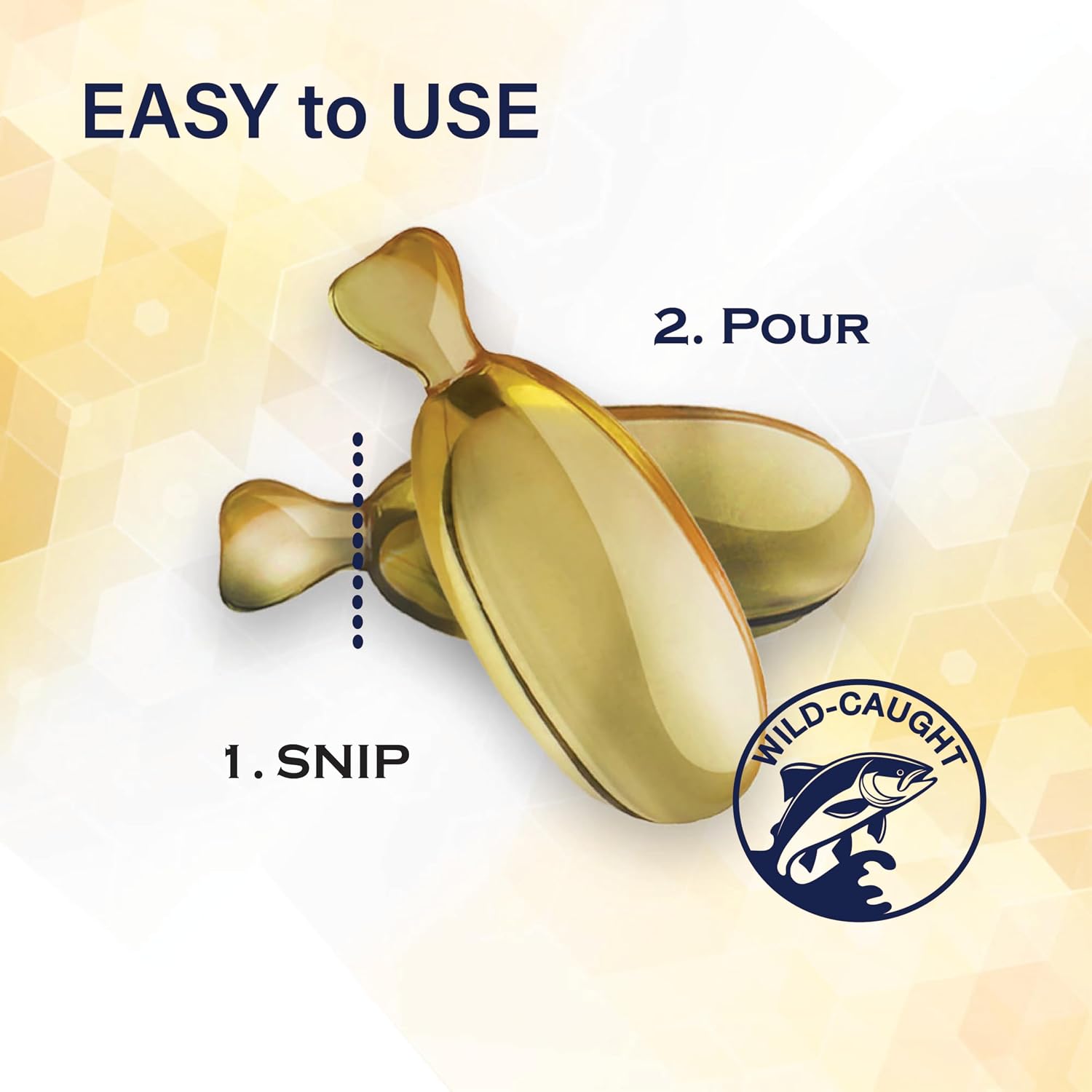 Omega Caps HP Snip Tips – Aceite de Pescado para Perros Medianos y Grandes – 60 Cápsulas