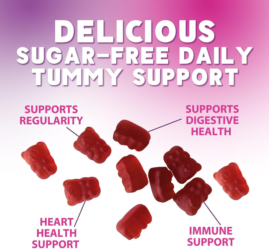 Nature's Nutrition Fiber Gummies – Gomitas de fibra prebiótica sin azúcar, 4g por porción, 60 gomitas