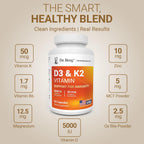 Dr. Berg Maximum Strength 7 en 1 Vitamina D3 K2 5000 UI | D3 de Origen Natural | 4X Analizado y Verificado en Laboratorio | Fórmula de Alta Absorción | 60 Cápsulas