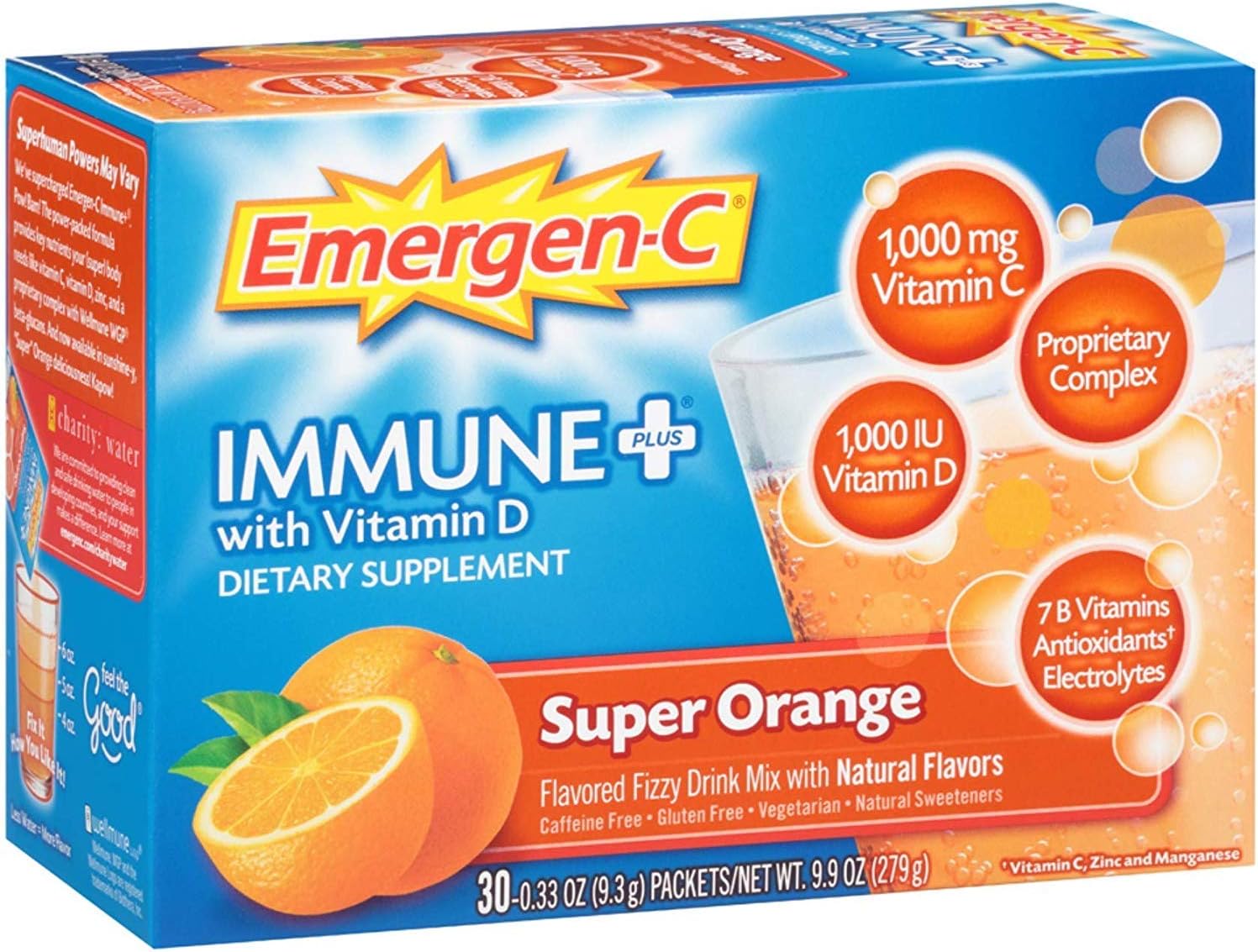 Emergen-C Super Orange, 30 sobres (Paquete de 12)