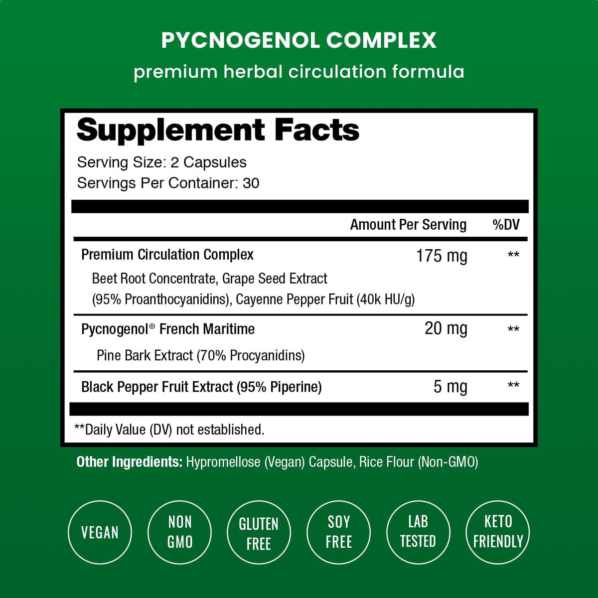 NutraChamps Pycnogenol® Extracto de Corteza de Pino Marítimo Francés, 60 Cápsulas con Pimienta Negra – Image 3