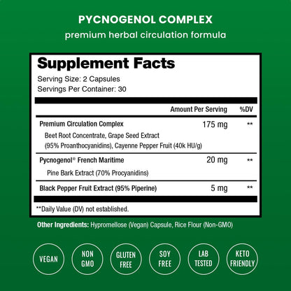 NutraChamps Pycnogenol® Extracto de Corteza de Pino Marítimo Francés, 60 Cápsulas con Pimienta Negra – Image 3