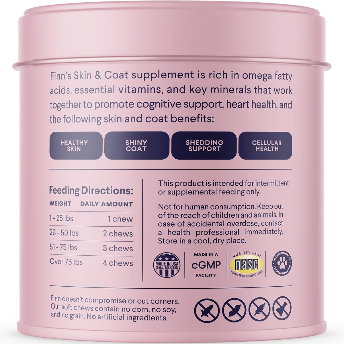 Finn Masticables de Aceite de Salmón para Perros – Piel y Pelaje – Omega-3 EPA y DHA – 90 unidades – Biotina, Zinc y – Image 5