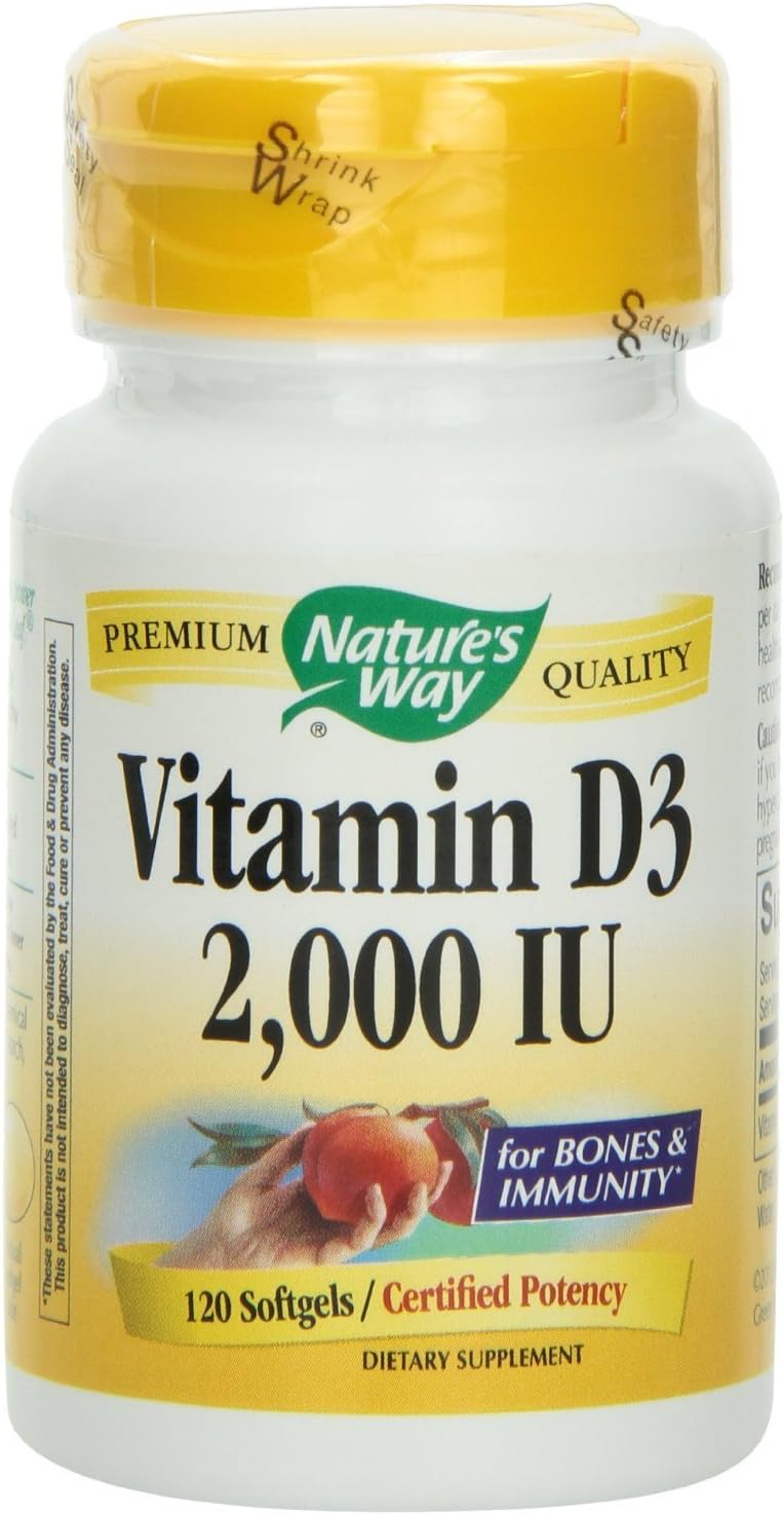Nature's Way Vitamina D-3 2000 UI, 120 Cápsulas Blandas