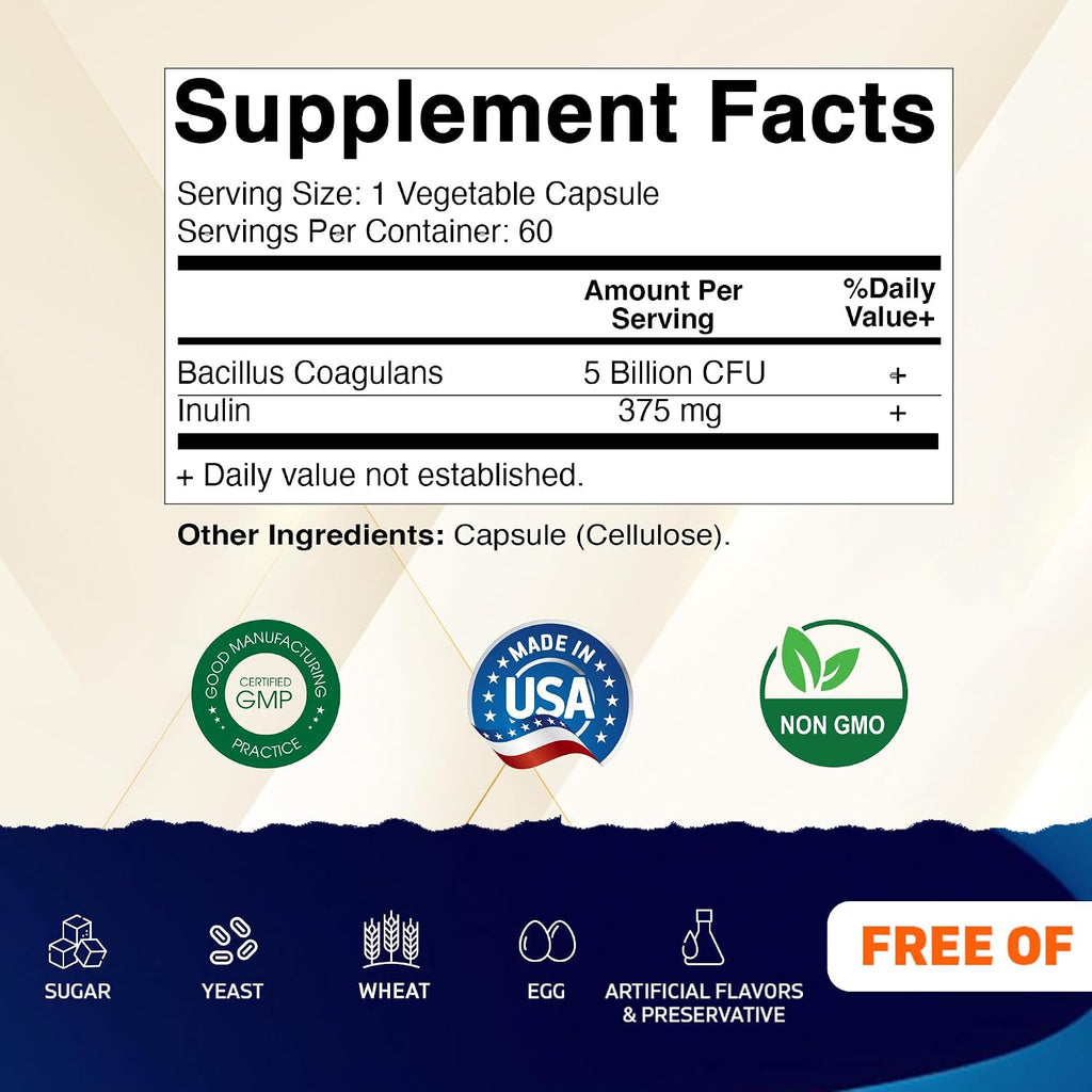 Vitamatic Bacillus Coagulans Probiótico Estable - 60 Cápsulas Vegetales