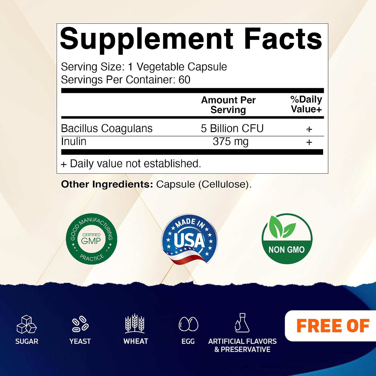 Vitamatic Bacillus Coagulans Probiótico Estable - 60 Cápsulas Vegetales