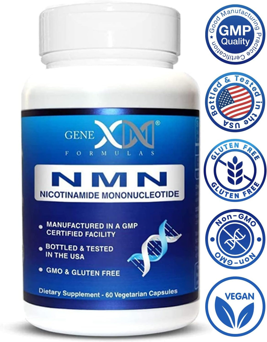 Genex Formulas NMN 250mg (3 Paquetes) - Cápsulas de Mononucleótido de Nicotinamida, 99% Puro, 90 Días de Suministro