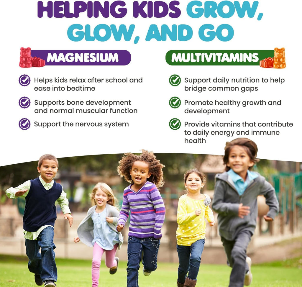 DR. MORITZ Pack Gominolas de Magnesio y Multivitamínicas para Niños - 240 Gominolas - Sin OGM, Vegetarianas