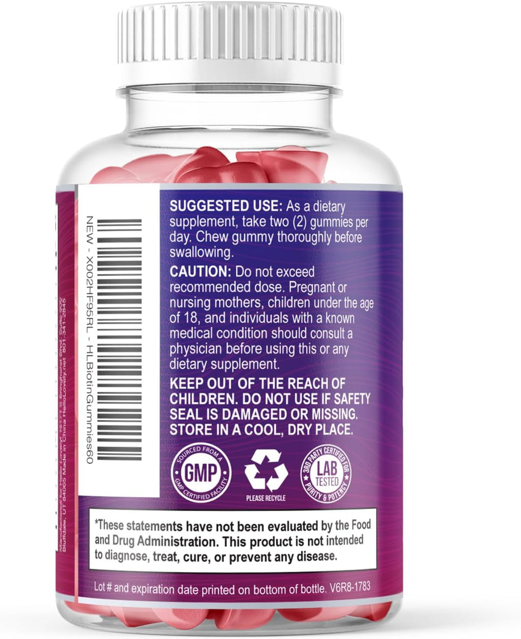 Gominolas de Biotina 5000 mcg con Vitaminas E y C – 60 Gominolas