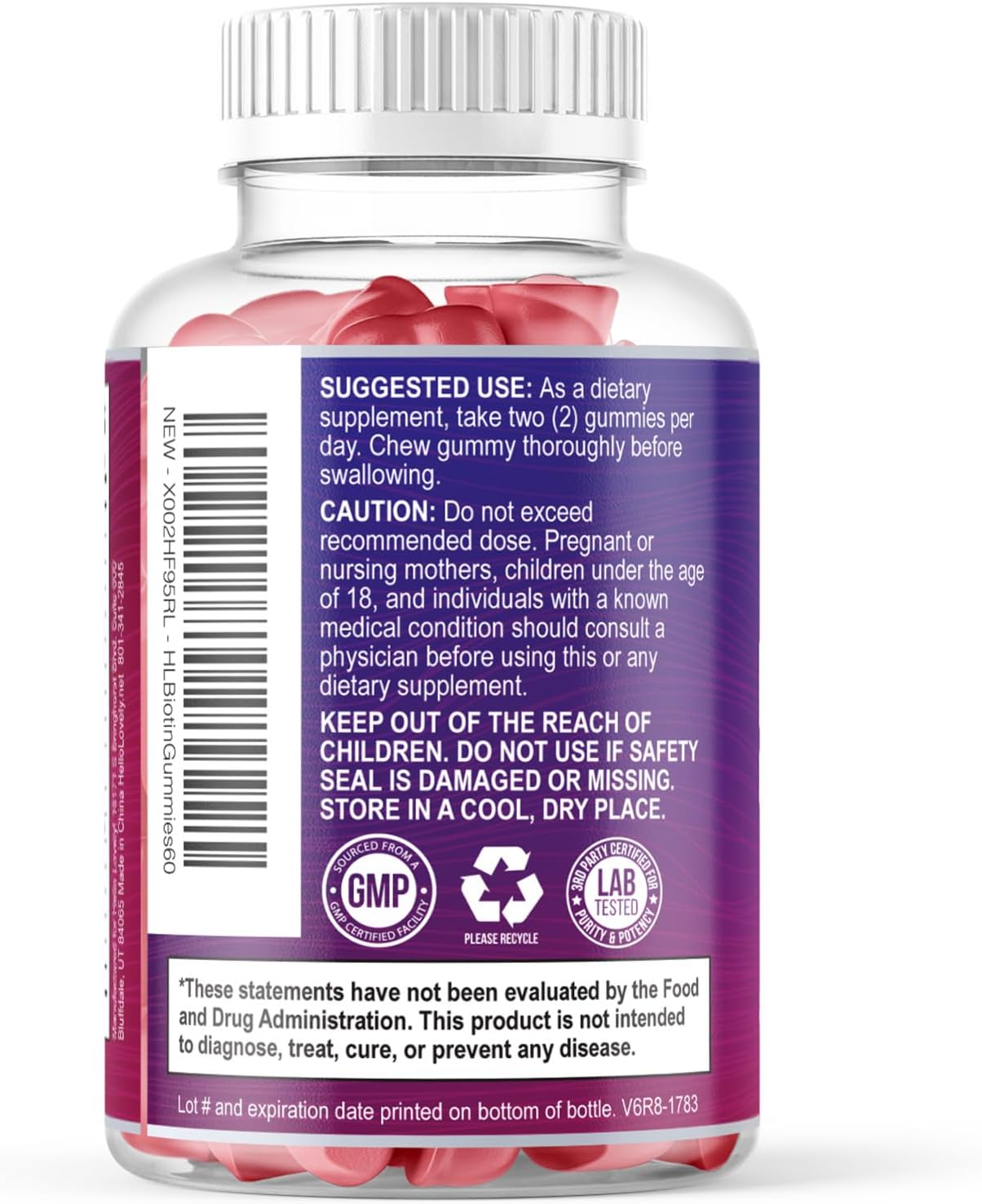 Gominolas de Biotina 5000 mcg con Vitaminas E y C – 60 Gominolas
