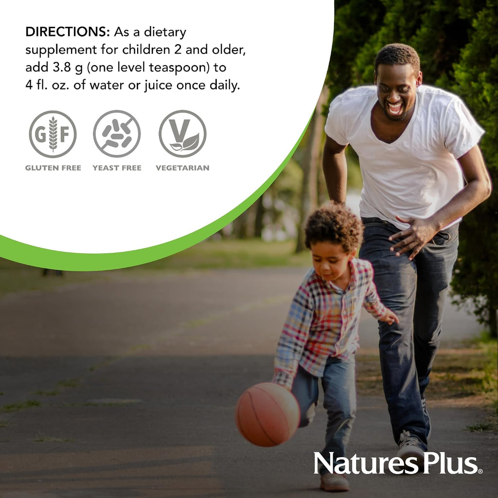 NaturesPlus Animal Parade MagKidz - Magnesio Infantil en Polvo Sabor Cereza - 45 Raciones