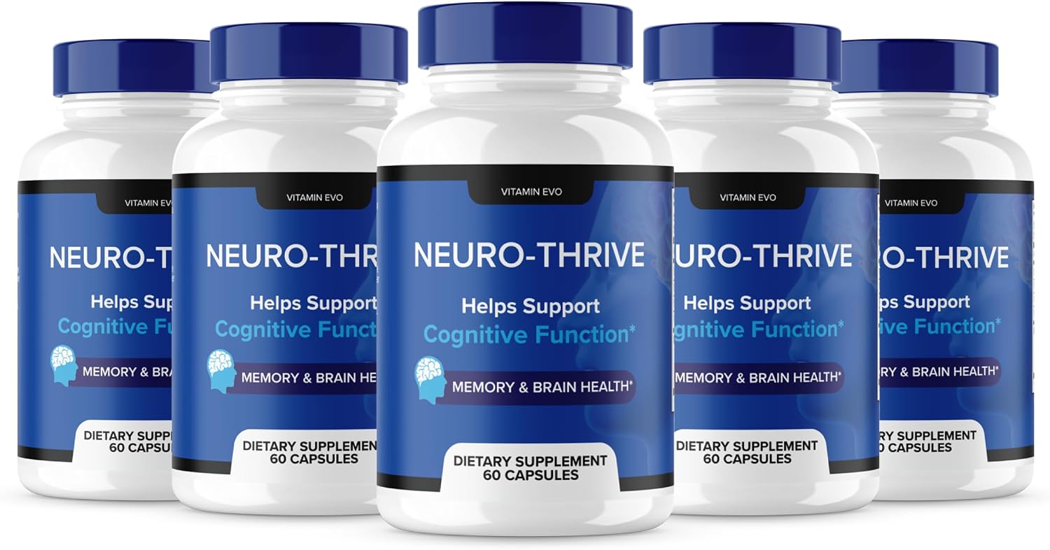 Neuro Thrive Suplemento Cerebral con PQQ (5 Paquetes, 300 Cápsulas)