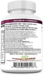 Pastillas para Glúteos y Busto - 60 Comprimidos (Doble Potencia, 2640 mg) - Extremely Naturals