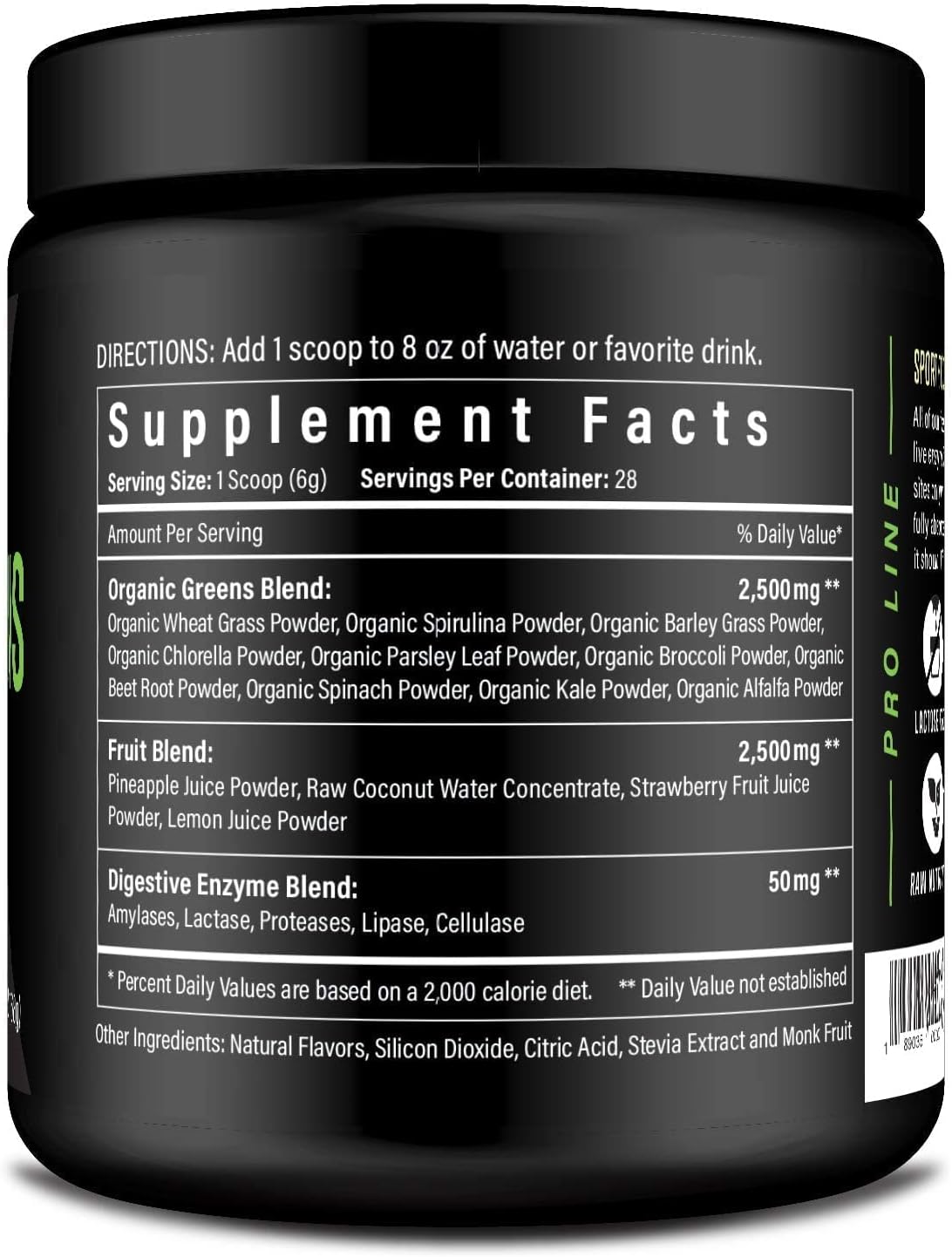 Organic Greens Superfood Powder, Cold Pressed Vegan and Keto Powder, Non-GMO, Low Calorie Daily Green Juice Powder – Image 2