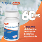 Rugby Prenatal Vitamins - Suplemento Multivitamínico y Mineral - 100 Tabletas (Pack de 3)