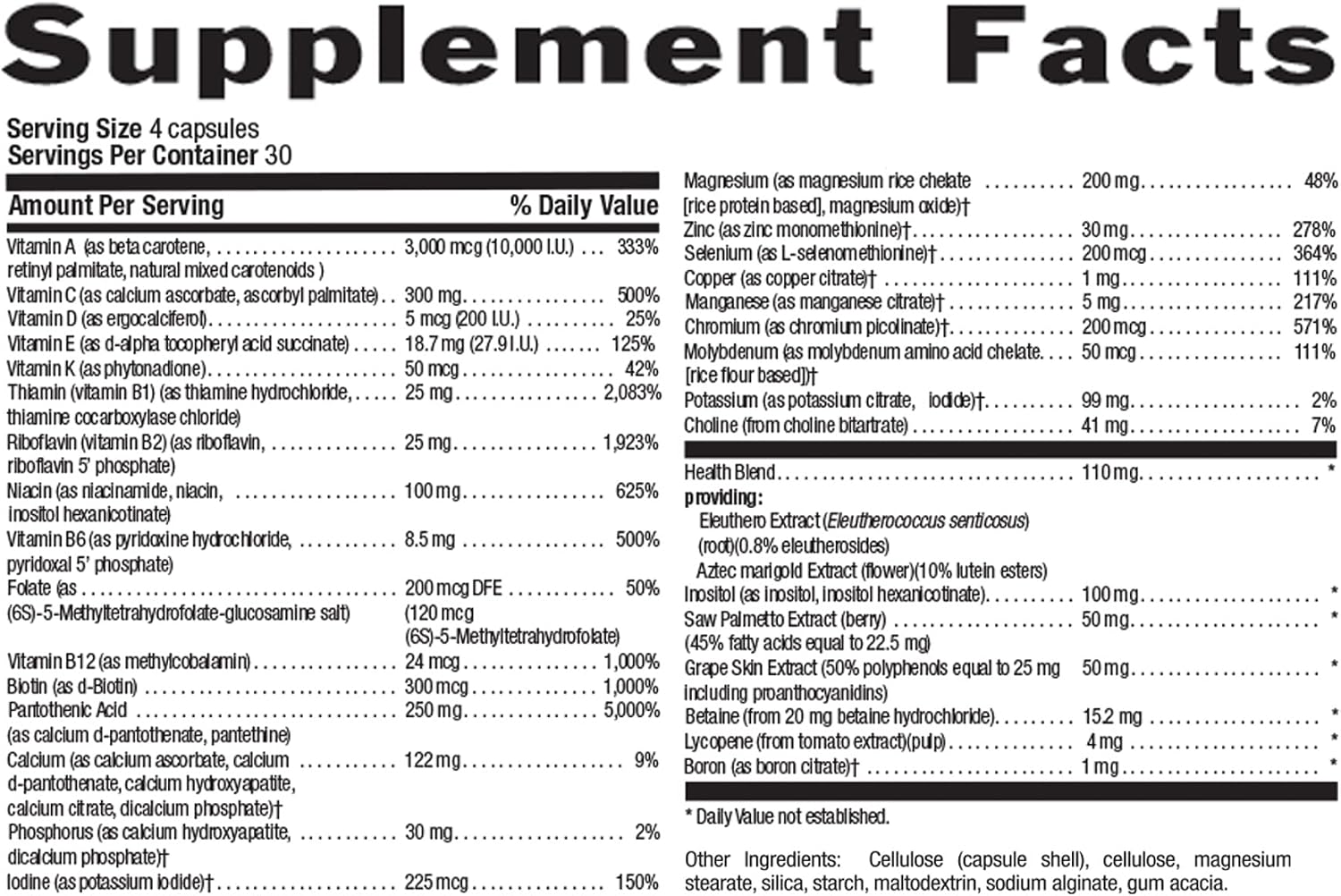 Country Life Max for Men - Complejo Multivitamínico y Mineral, Sin Hierro - 120 Cápsulas Vegetarianas