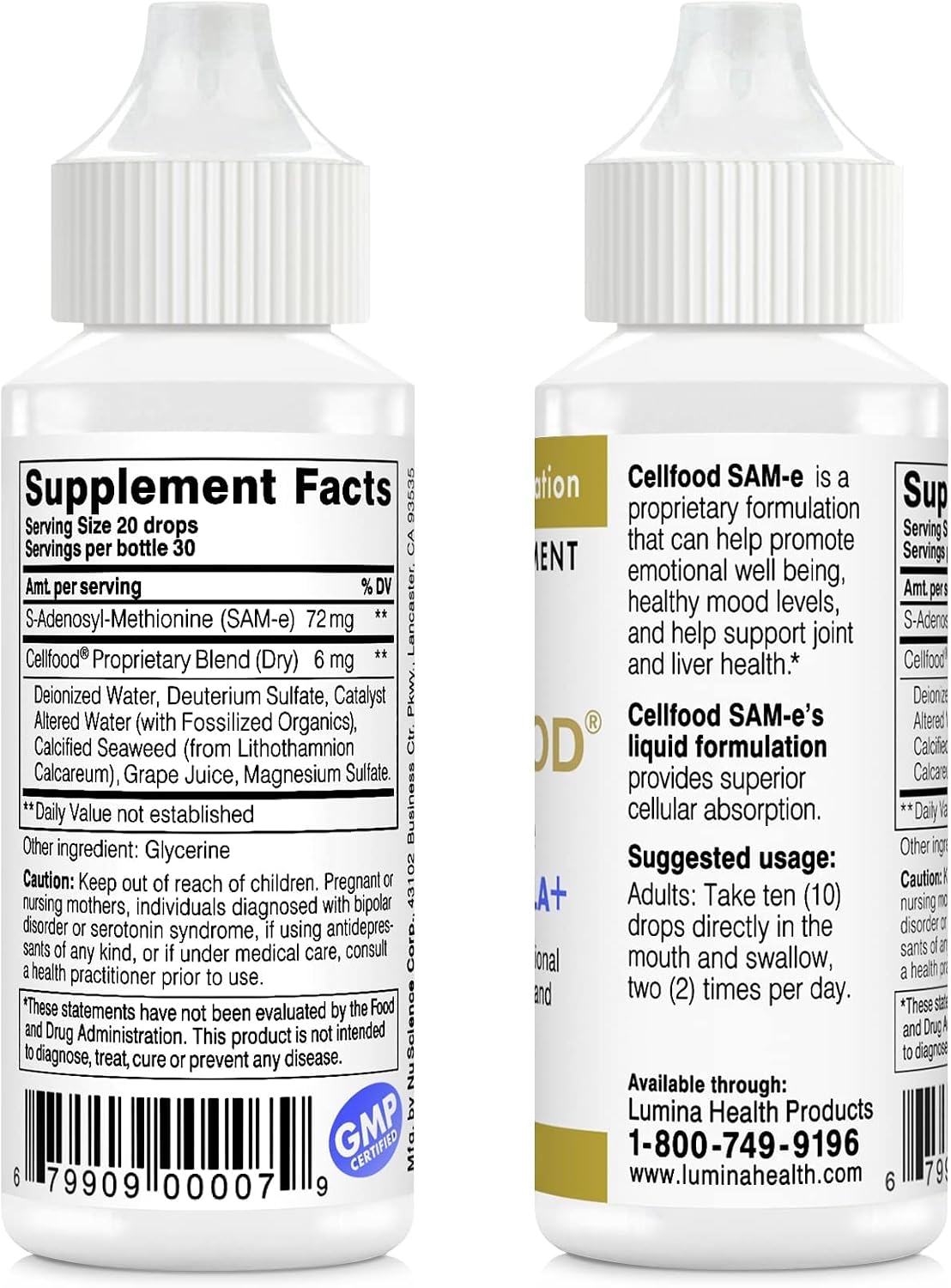 Cellfood SAM-e Liquid Formula+ - 1 fl oz - Fórmula Líquida de SAM-e para el Soporte Articular y Hepático